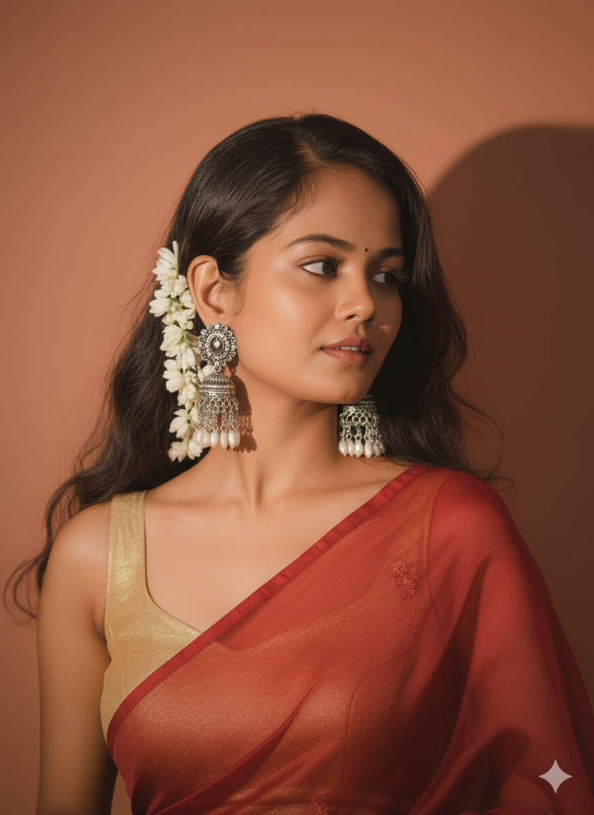 Elegant gold earrings with diamonds